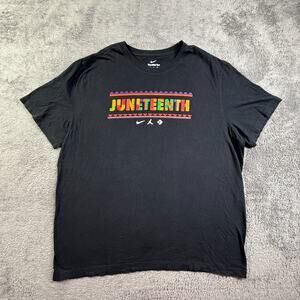 Nike Jordan Juneteenth Shirt BLM Mens XL Athletic Fit Short Sleeve Black Crewnk